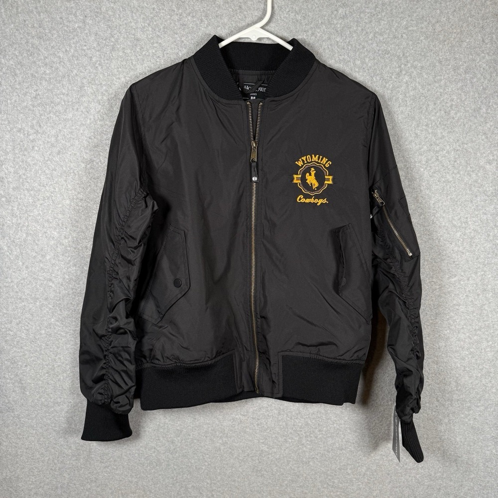 Holloway wyoming cowboys bomber jacket womens medium black NWT sample